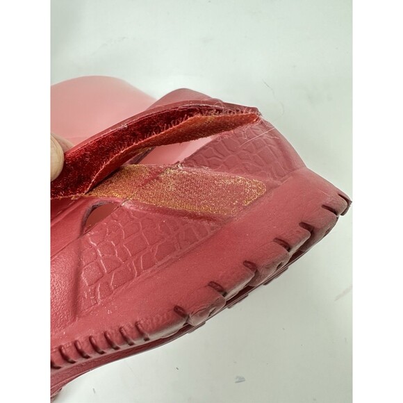 Skechers  Ladies Red Womens Sandals Comfort Foam Flats Summer Shoes UK‎ Size 7.5 - Picture 6 of 9